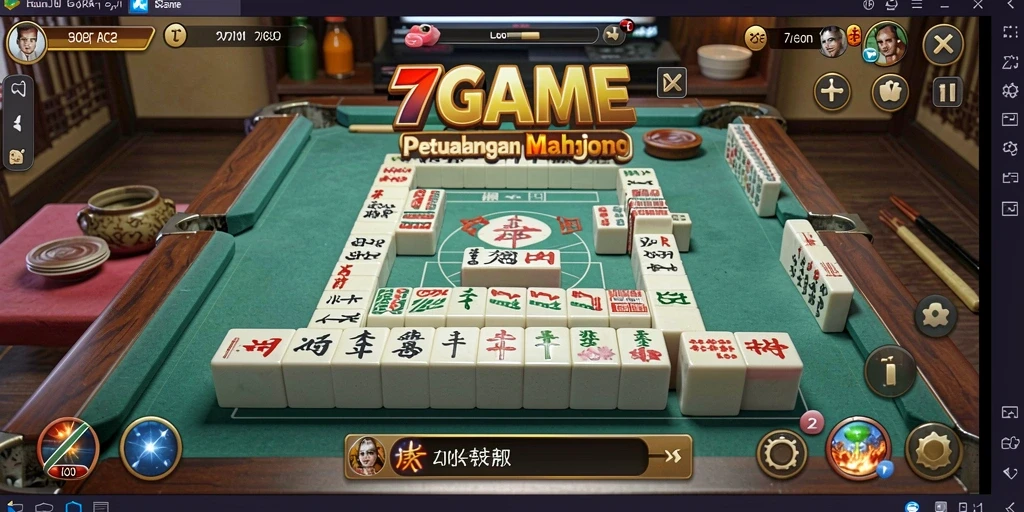 Screenshot gameplay 7GAME yang menampilkan serunya permainan Mahjong.