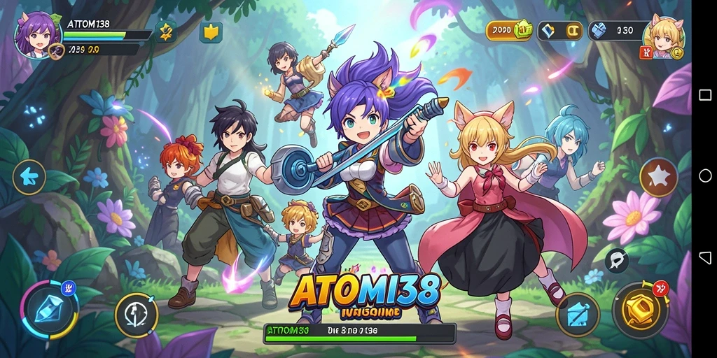 Tampilan gameplay seru dan penuh aksi dalam ATOM138.