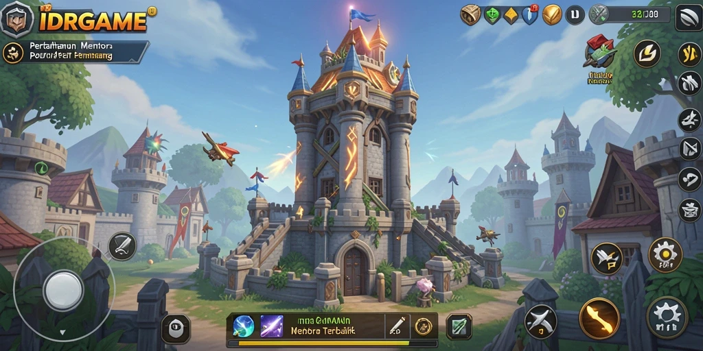 Gameplay menegangkan di IDRGAME dengan pertahanan menara yang kuat.