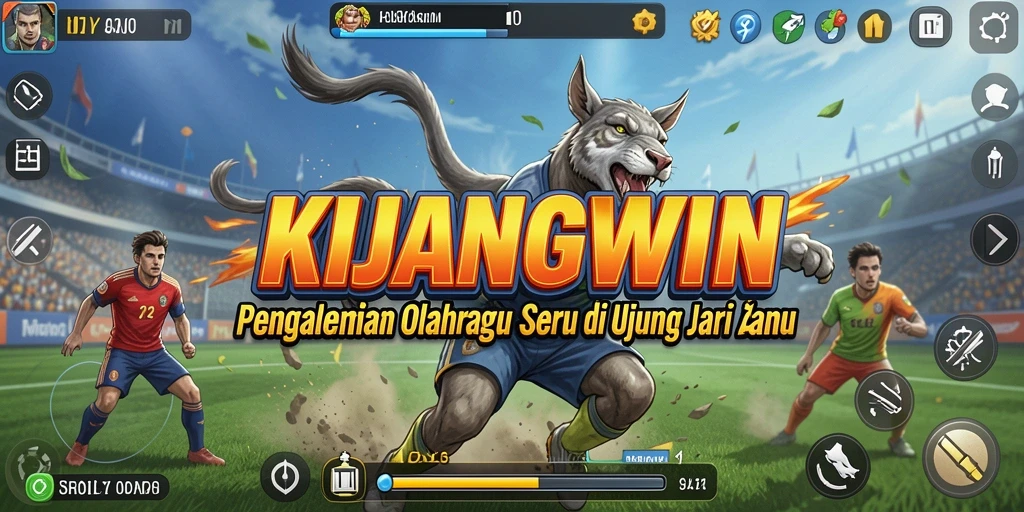 Screenshot KIJANGWIN menampilkan aksi gameplay seru dalam pertandingan olahraga.
