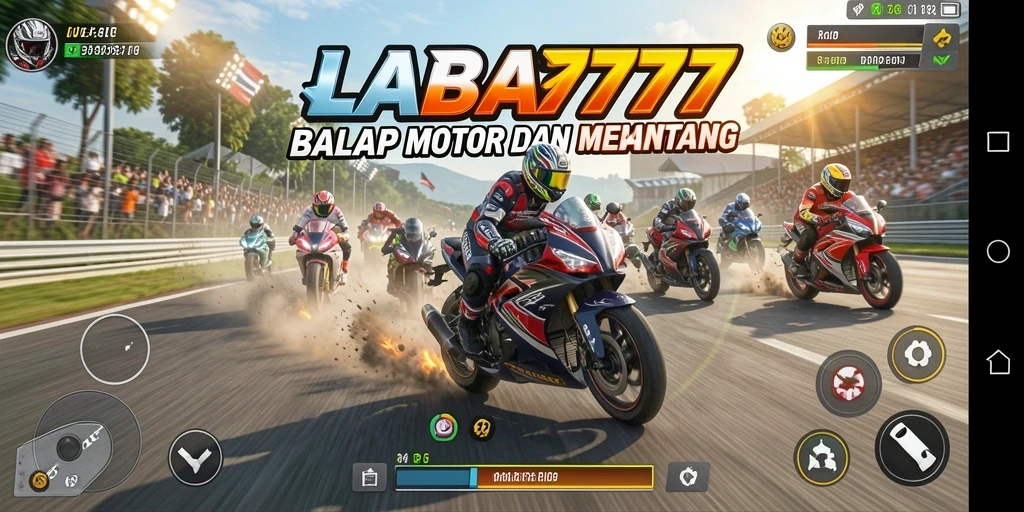 Screenshot gameplay balap motor yang mendebarkan di LABA777.