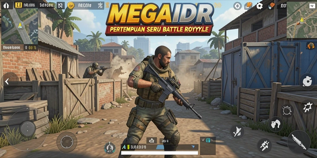 Tampilan gameplay seru di MEGAIDR, penuh aksi dan strategi.