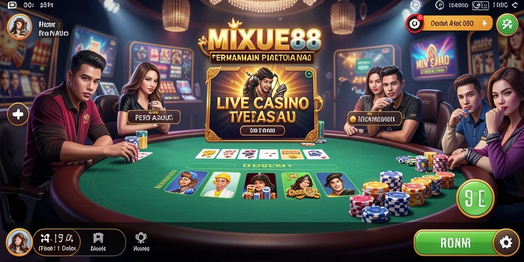 Tampilan gameplay Live Casino yang nyata dan interaktif di MIXUE88.