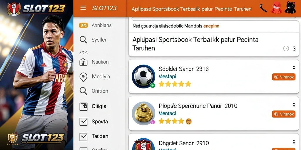 Tampilan gameplay menarik dari aplikasi Sportsbook SLOT123.