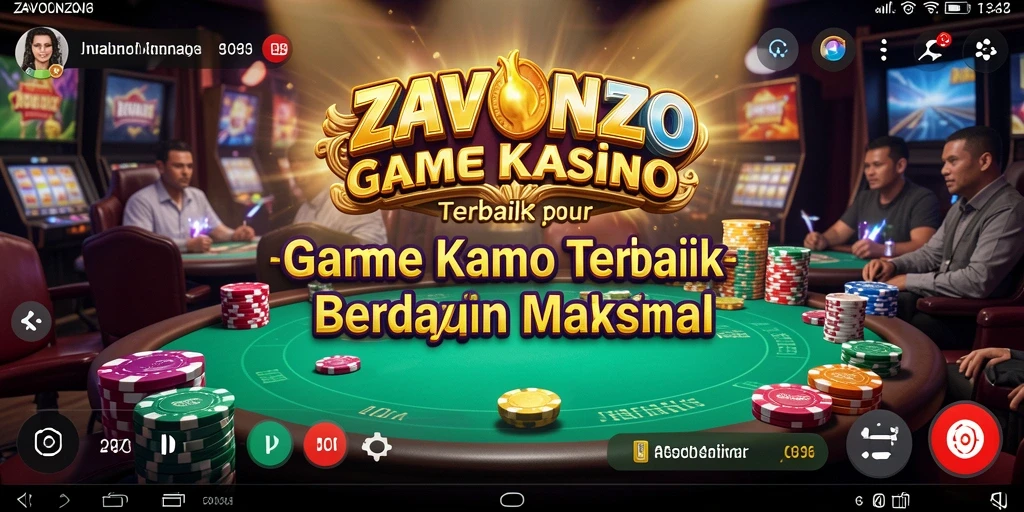 Screenshot utama ZAVONZO menampilkan gameplay Kasino yang menawan.